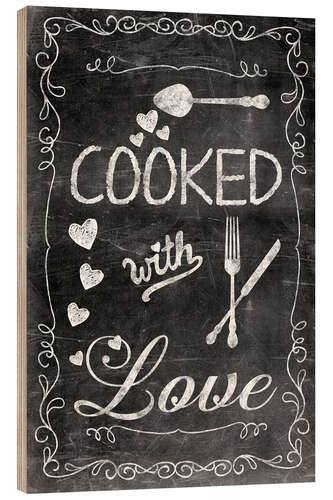 Wood print Cooked with Love