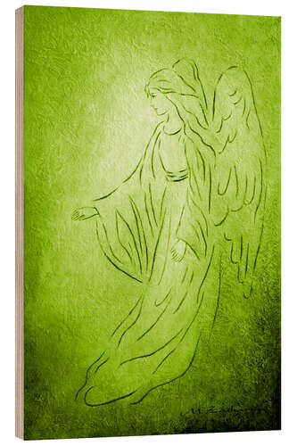 Wood print Angel of healing