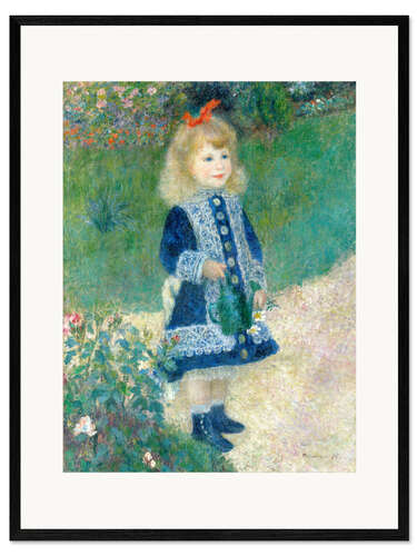 Gerahmter Kunstdruck Mädchen mit Gießkanne