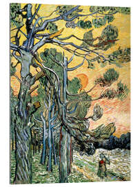 Galleriprint Pines with Setting Sun and Woman