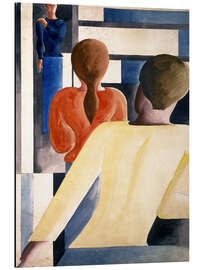 Magnettafel Blau-rot-gelb am Geländer