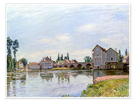 Poster River and Bridge, Moret