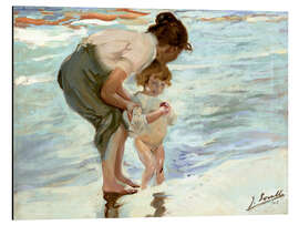 Magnettafel Mutter und Kind am Strand