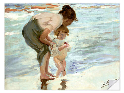 Autocolante decorativo Mother and child on the beach