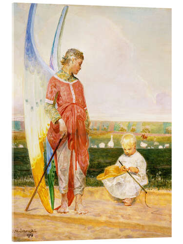 Acrylic print Angel and a shepherd boy