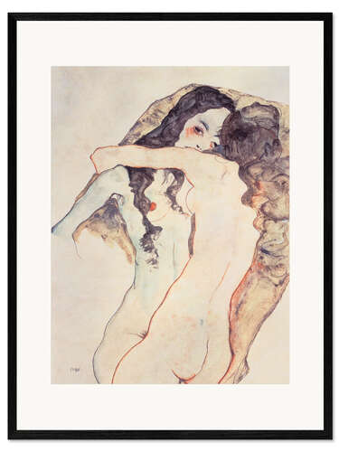 Kehystetty taidepainatus Two Women Embracing