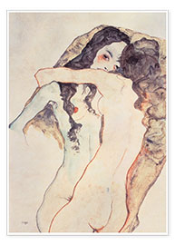 Tableau  Deux femmes s&#039;embrassant - Egon Schiele