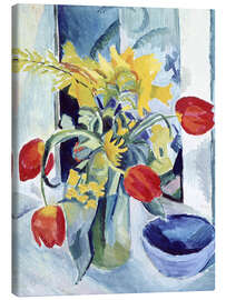 Canvas print  Still Life with Tulips - August Macke