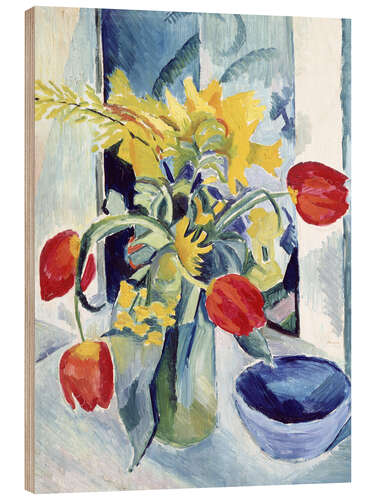 Wood print Still Life with Tulips