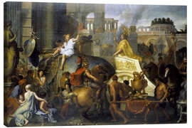 Stampa su tela  Der Einzug Alexanders des Grossen in Babylon. Um 1673 - Charles Le Brun