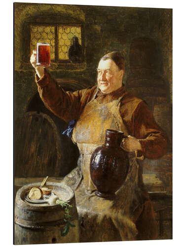 Cuadro de aluminio Braumeister bei der Brotzeit im Klosterkeller. 1892