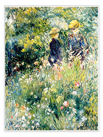 Wandbild  Begegnung im Rosengarten - Pierre-Auguste Renoir