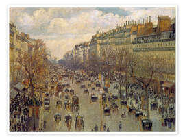 Wandbild Boulevard Montmartre in der Nachmittagssonne - Camille Pissarro