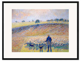 Impresión de arte enmarcada Schafhirte mit Herde (Berger avec Moutons). 1888