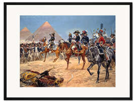 Gerahmter Kunstdruck Kaiser Napoleon I. in Ägypten am 21. Juli 1798. 1911