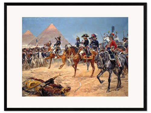 Impression artistique encadrée L'empereur Napoléon Ier en Égypte le 21 juillet 1798