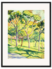 Gerahmter Kunstdruck Bäume auf der Wiese
