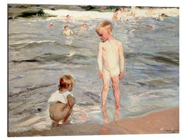 Magnettafel Badende Kinder am Strand von Valencia