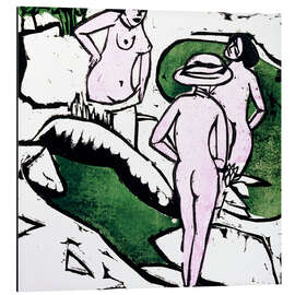 Magnettafel Badende Frauen zwischen weißen Steinen