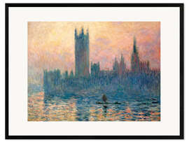 Impresión de arte enmarcada Parliament in London at sunset