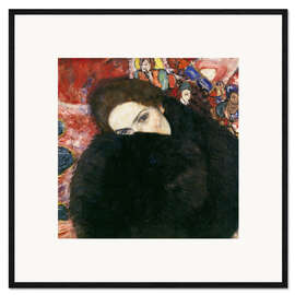 Gerahmter Kunstdruck Dame mit Muff