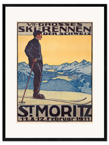 Plakat artystyczny premium w ramie St. Moritz