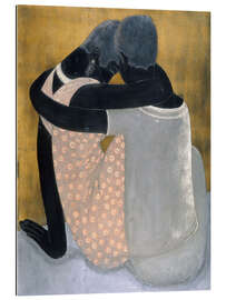 Gallery print Two seated women hugging each other