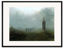 Gerahmter Kunstdruck Prozession im Nebel