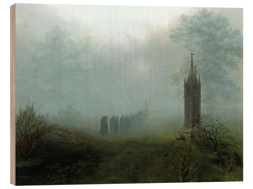 Wood print Procession in the fog