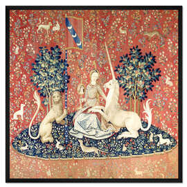 Gerahmter Kunstdruck Die Dame mit dem Einhorn: Der Sehsinn