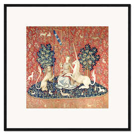 Gerahmter Kunstdruck Die Dame mit dem Einhorn: Der Sehsinn