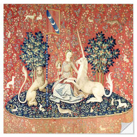 Wandsticker Die Dame mit dem Einhorn: Der Sehsinn