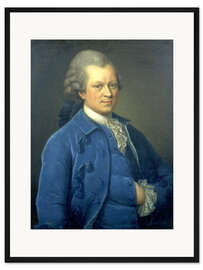 Gerahmter Kunstdruck Bildnis Gotthold Ephraim Lessing.
