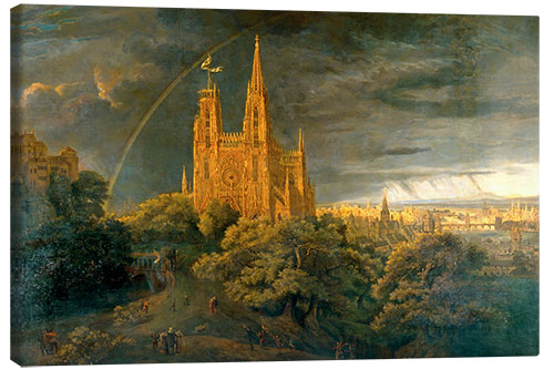 Canvas print Cathedral (river town)