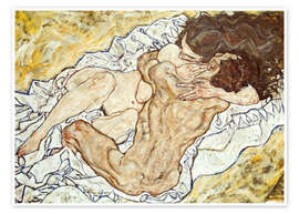 Reprodução  O abraço - Egon Schiele