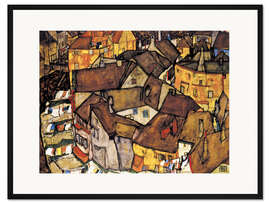 Gerahmter Kunstdruck Die kleine Stadt V (Krumau Häuserbogen)