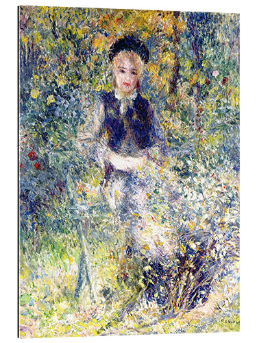 Gallery print Young girl on a garden bench