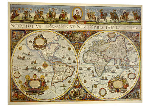 PVC-taulu Great World Map 1665