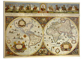 Tableau en plexi-alu Grande carte du monde 1665