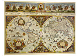 Magnettafel Große Weltkarte 1665