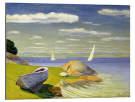 Magnettafel Boot am Ufer im Viksfjord. 1918