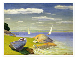 Wandbild  Boot am Ufer im Viksfjord. 1918 - Harald Oscar Sohlberg