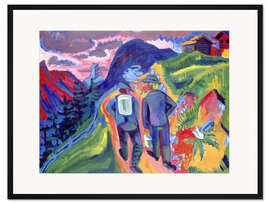 Gerahmter Kunstdruck Alpweg nach dem Gewitter