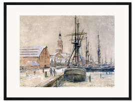 Gerahmter Kunstdruck Winterlager der Segler in Wolgast