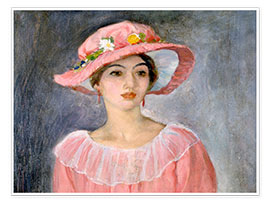 Wall print  The pink hat - Henri Lebasque