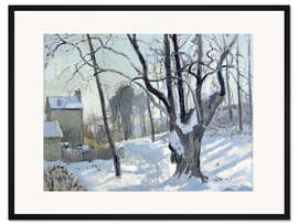 Gerahmter Kunstdruck Schneelandschaft in Louveciennes (Louveciennes, Chemin de Creux, Louveciennes, neige). 1872