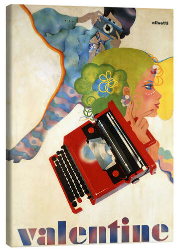 Canvas print Typewriter 'Valentine' by Olivetti