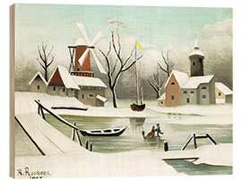 Wood print Winter Landscape