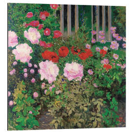 Stampa su alluminio Fiori di fioritura sul recinto del giardino - Koloman Moser
