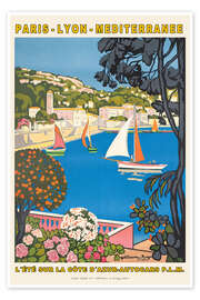 Veggbilde  L&#039;été sur la Côte d&#039;Azur, 1926 (Sommer på den franske Riveriera) - Guillaume G. Roger